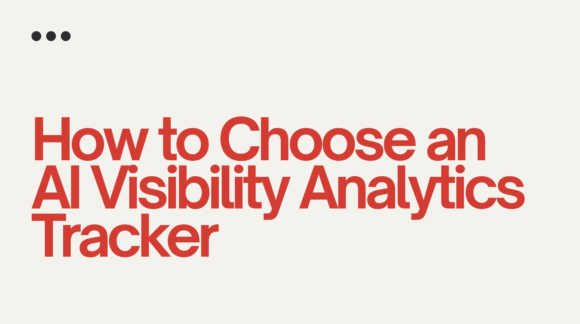 AI visibility analytics tracker