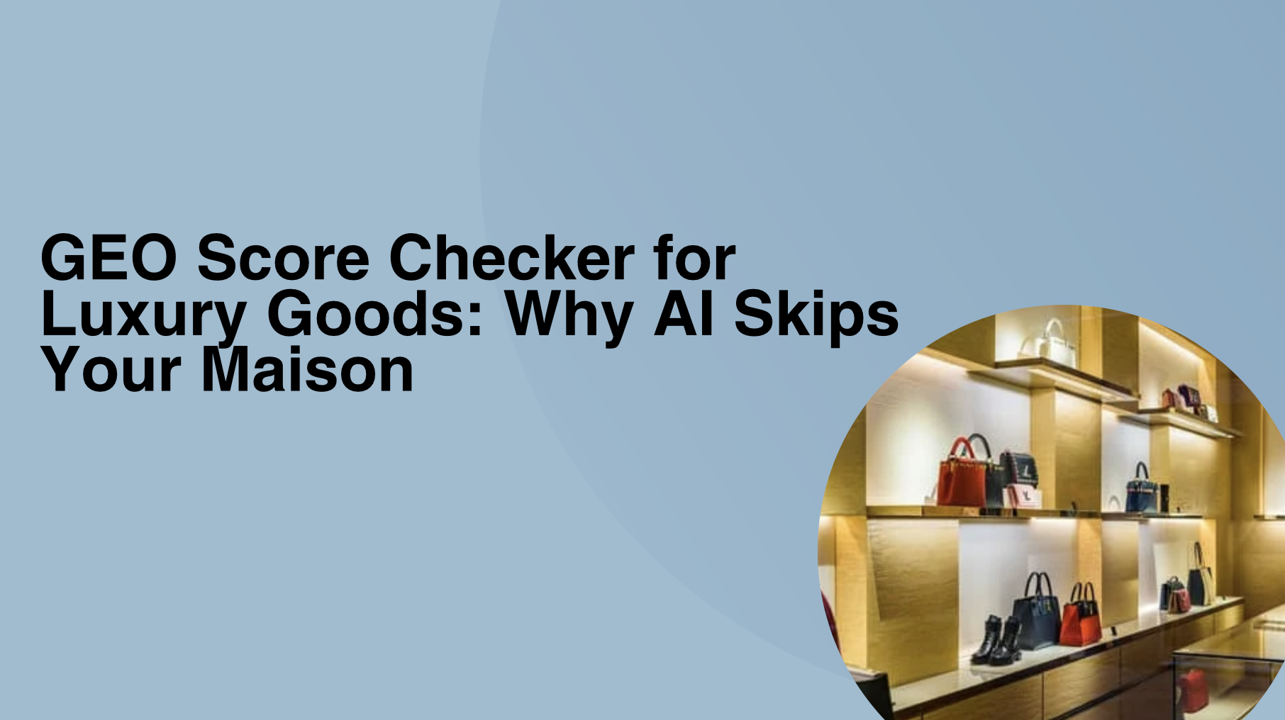 GEO Score Checker for Luxury Goods: Why AI Skips Your Maison