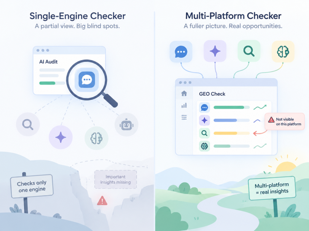 Free GEO Checkers Compared: Where They Measure Differently