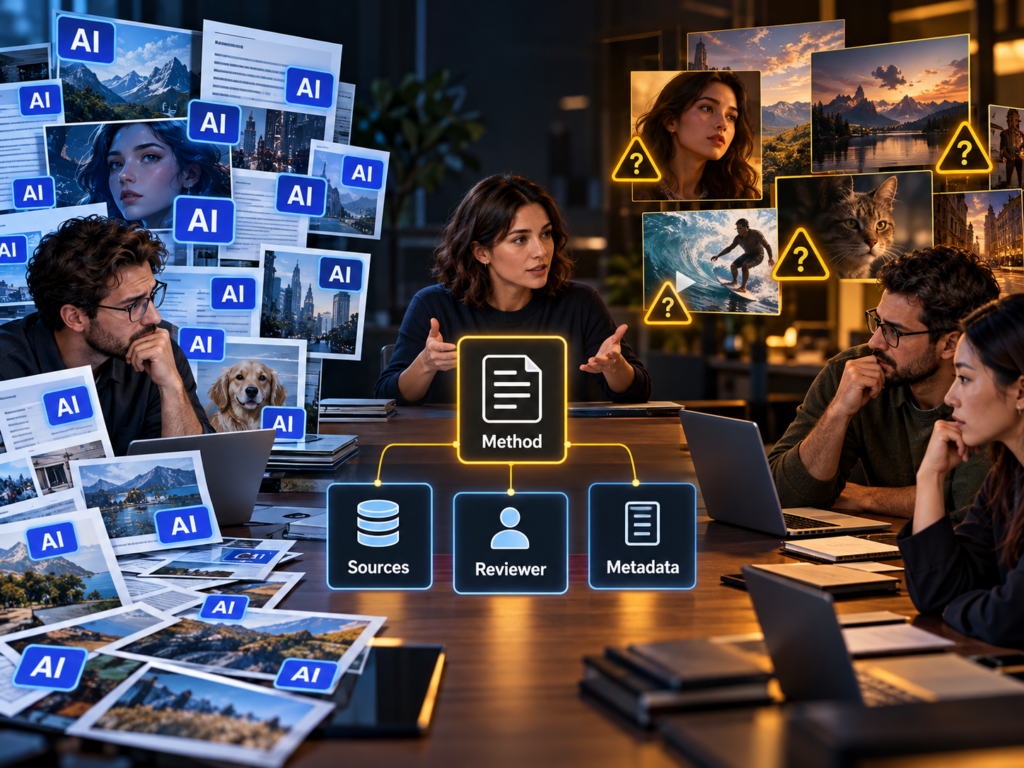 Content team choosing a clear method note over vague AI over-labeling or unsupported silence.