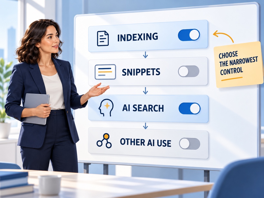 Layered decision map for Google Search indexing, snippets, and generative AI participation